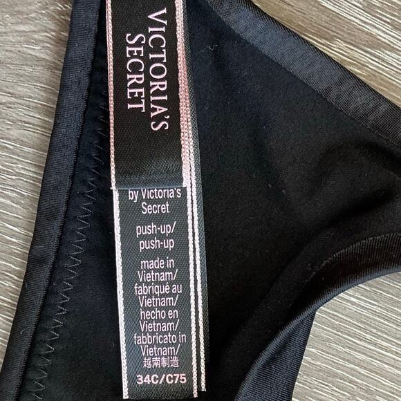 So Obsessed Victoria's Secret Push Up Bra Black Underwire Padded 34C - Picture 5 of 6